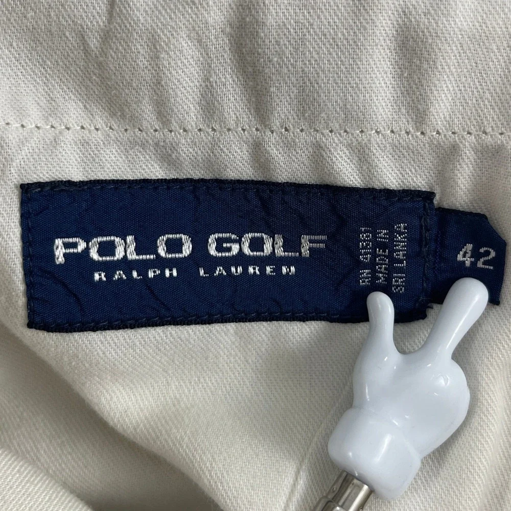 Polo Ralph Lauren Mens 42 Tan Shorts Chino Golf Crest Logo Patch